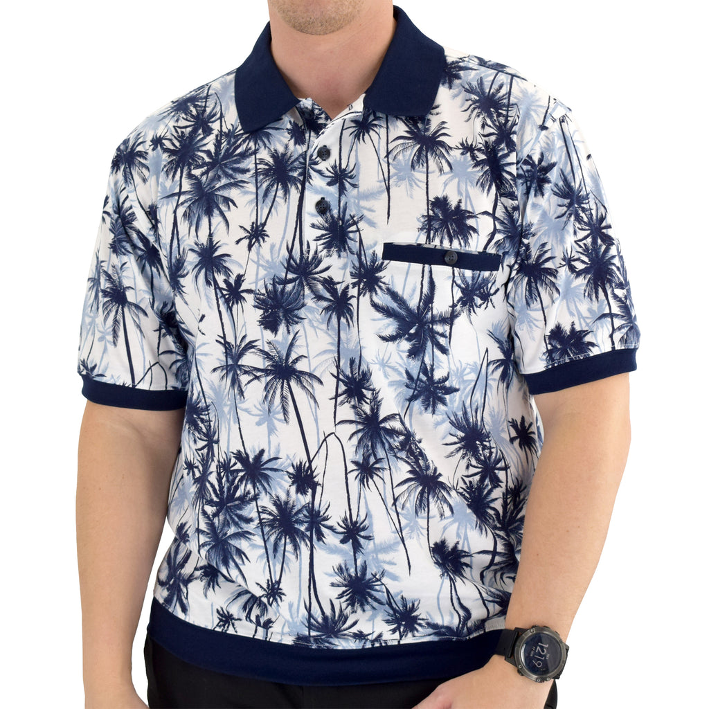 Classics by Palmland Short Sleeve Polo Shirt Big and Tall - Navy - 6190-325 - theflagshirt