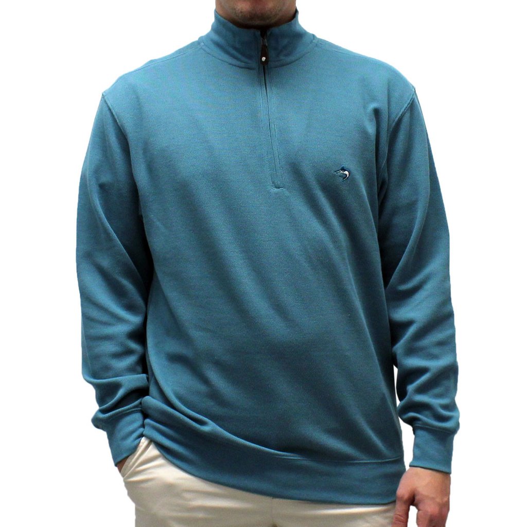 Biscayne Bay L/S Solid Rib Knit Sweater Big and Tall -Teal -7200-605BT - bandedbottom