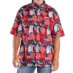 Load image into Gallery viewer, Men's Eagle Liberty 100% Cotton Button-Down Short Sleeve Shirt