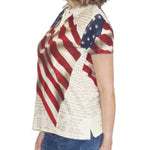 Load image into Gallery viewer, Women's Waving American Flag Polo Shirt