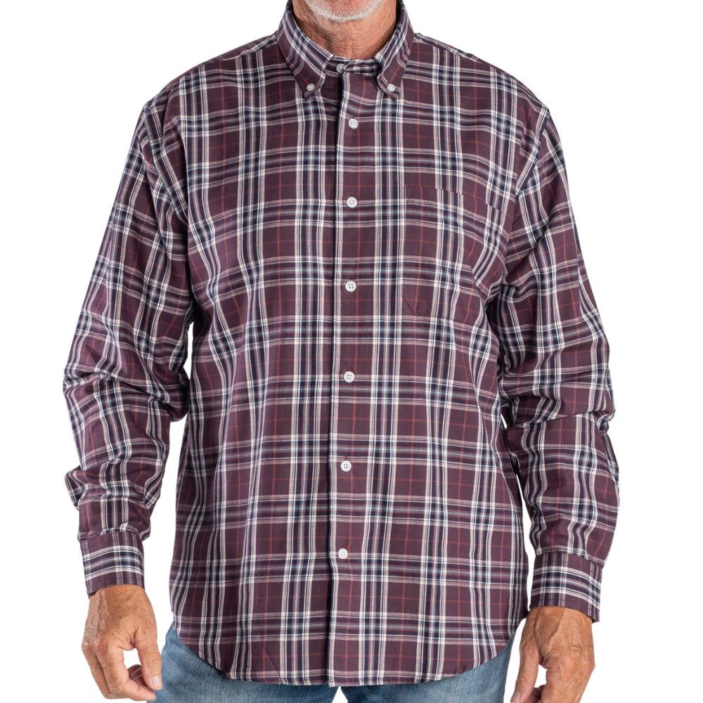 Executive Classic Button Down Sport Shirt- Wine