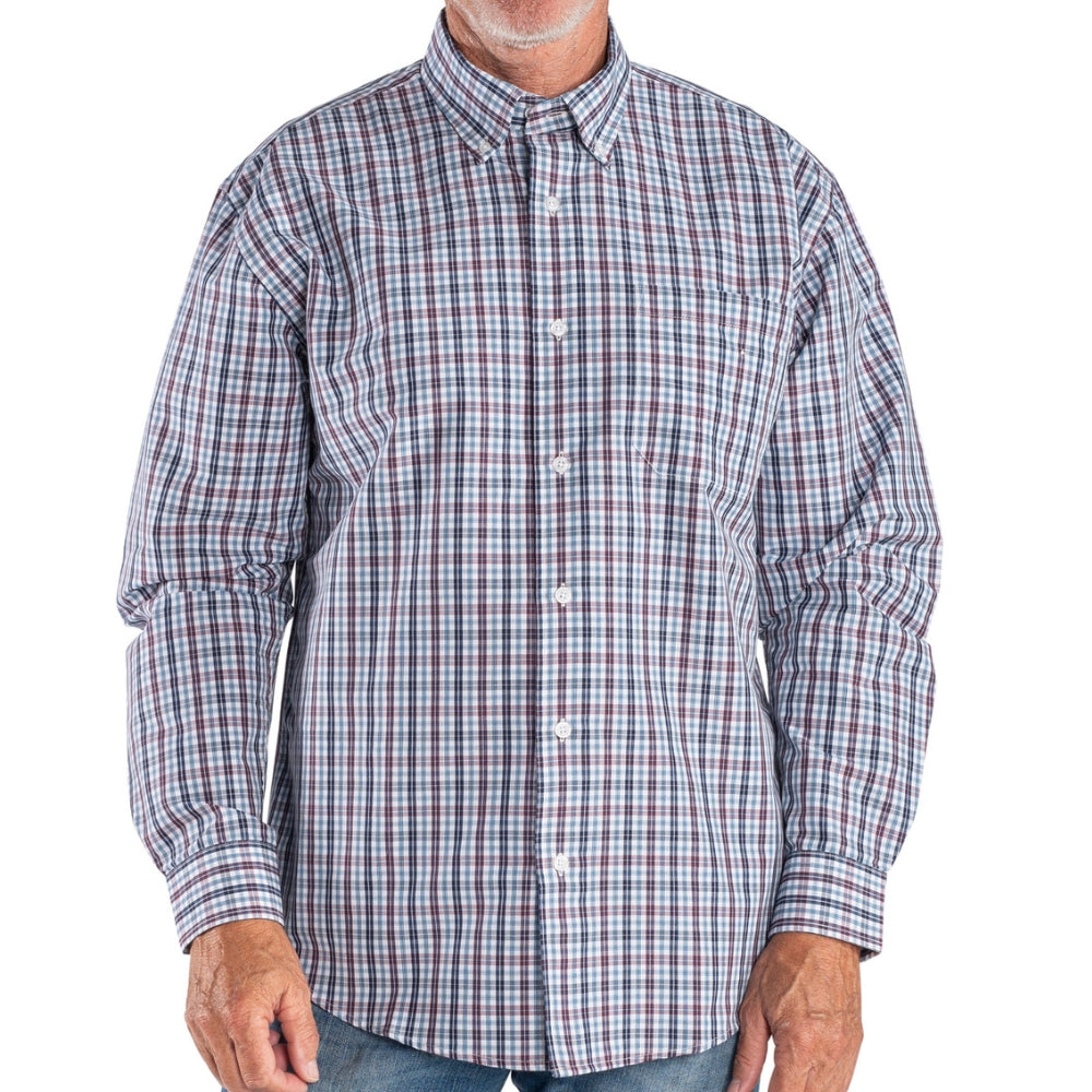 Heritage Comfort Button Down Sport Shirt- Navy