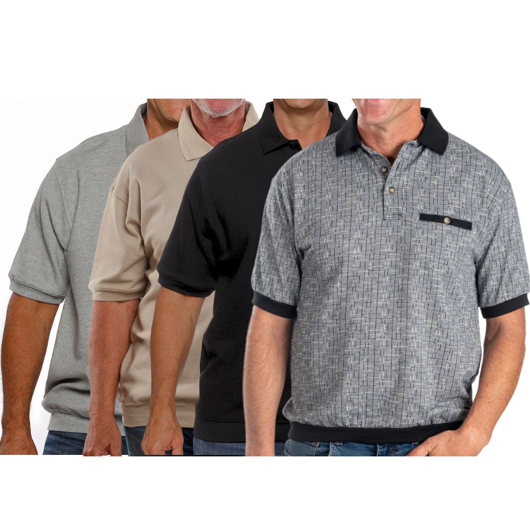 Grey Tones Solids and Patterns - 4 Shirts Bundled