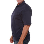 Load image into Gallery viewer, Classics by Palmland Short Sleeve 3 Button Banded Bottom Knit Collar 6070-100BT-NAVY
