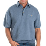 Load image into Gallery viewer, Classics By Palmland Solid French Terry Short SLeeve Banded Bottom Polo Shirt 6090-720 Big and Tall - LT.Blue
