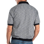 Load image into Gallery viewer, Classics by Palmland Jacquard Short Sleeve Banded Bottom Shirt 6091-350 Black
