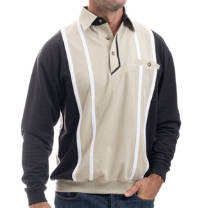 Taupe Stripes -3 Long Sleeve Shirts Bundled