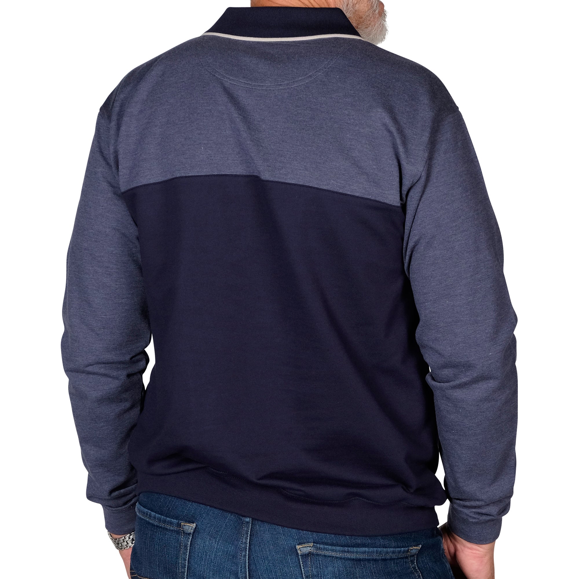 Classics by Palmland Long Sleeve Banded Bottom Shirt 6198-307 Navy