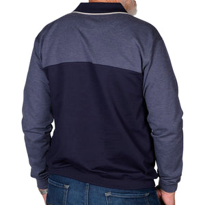 Classics by Palmland Long Sleeve Banded Bottom Shirt 6198-307 Big and Tall Navy