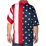 Load image into Gallery viewer, Mens American Flag Half Stars and Half Stripes Woven Shirt
