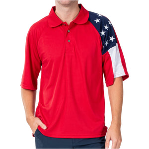 Mens Allegiance Freedom Tech Fabric Polo Shirt Red