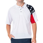 Load image into Gallery viewer, Mens Allegiance Freedom Tech Fabric Polo Shirt White
