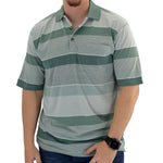 Load image into Gallery viewer, Palmland Pointe Mens Neutral Stripe Polo Shirt - 1000-150 Sage - theflagshirt
