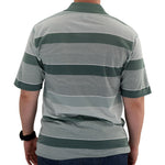 Load image into Gallery viewer, Palmland Pointe Mens Neutral Stripe Polo Shirt - 1000-150 Sage - theflagshirt
