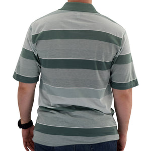 Palmland Pointe Mens Neutral Stripe Polo Shirt - 1000-150 Sage - theflagshirt