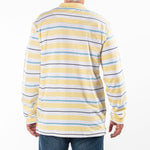 Load image into Gallery viewer, Men&#39;s Long Sleeve Yellow Striped Cotton Traders Polo Shirt
