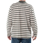 Load image into Gallery viewer, Men&#39;s Long Sleeve Dark Green Striped Cotton Traders Polo Shirt
