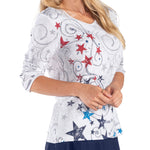 Load image into Gallery viewer, Women&#39;s Patriotic Stars 3/4 Sleeve Top

