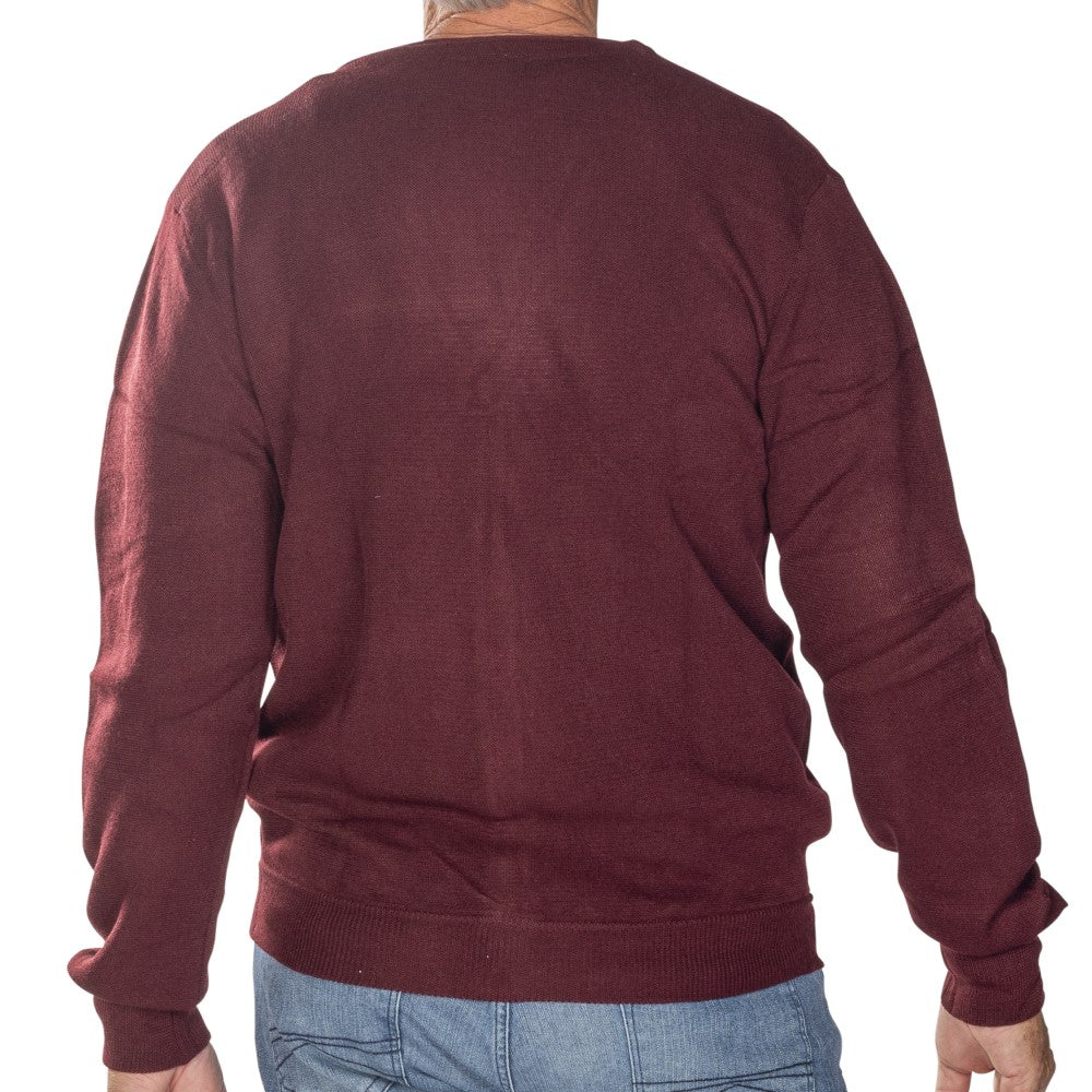 Men's Links Cardigan Sweater- Burgundy