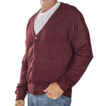 Load image into Gallery viewer, Men&#39;s Links Cardigan Sweater- Burgundy
