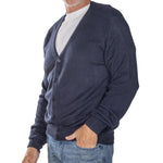 Load image into Gallery viewer, Men&#39;s Links Cardigan Sweater- Navy
