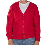 Load image into Gallery viewer, Men&#39;s Links Cardigan Sweater- Red

