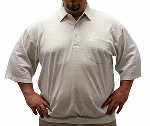 Classics By Palmland Grid Short Sleeve Banded Bottom Shirt 6010-100 Big and Tall Tan - bandedbottom