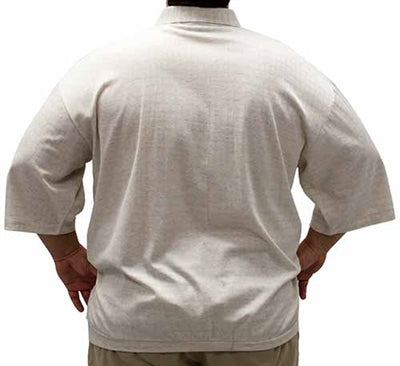 Classics By Palmland Grid Short Sleeve Banded Bottom Shirt 6010-100 Big and Tall Tan - theflagshirt
