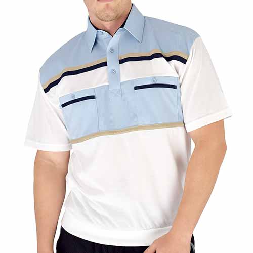 Classics By Palmland Knit Banded Bottom Shirt - 6010-120 Lt Blue - bandedbottom