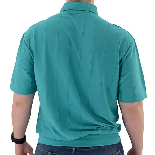 Big and Tall Tone on Tone Textured Knit Short Sleeve Banded Bottom Shirt - 6010-16BT Jade - theflagshirt