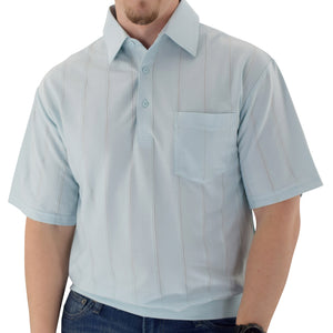 Big and Tall Tone on Tone Textured Knit Short Sleeve Banded Bottom Shirt - 6010-16BT - Light Blue - theflagshirt