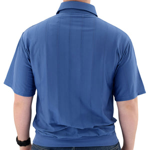 Big and Tall Tone on Tone Textured Knit Short Sleeve Banded Bottom Shirt - 6010-16BT-Ocean - theflagshirt