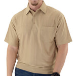 Load image into Gallery viewer, Big and Tall Tone on Tone Textured Knit Short Sleeve Banded Bottom Shirt - 6010-16BT - Taupe - bandedbottom
