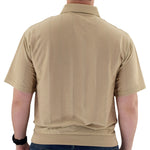 Load image into Gallery viewer, LD Sport Tone on Tone Textured Knit Short Sleeve Banded Bottom Shirt 6010-16 Taupe - theflagshirt
