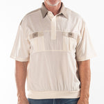 Load image into Gallery viewer, Classics By Palmland Knit Short Sleeve Banded Bottom Shirt 6010-646 Taupe
