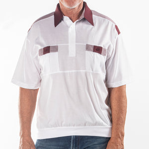 Classics By Palmland Knit Short Sleeve Banded Bottom Shirt 6010-646 Burgundy