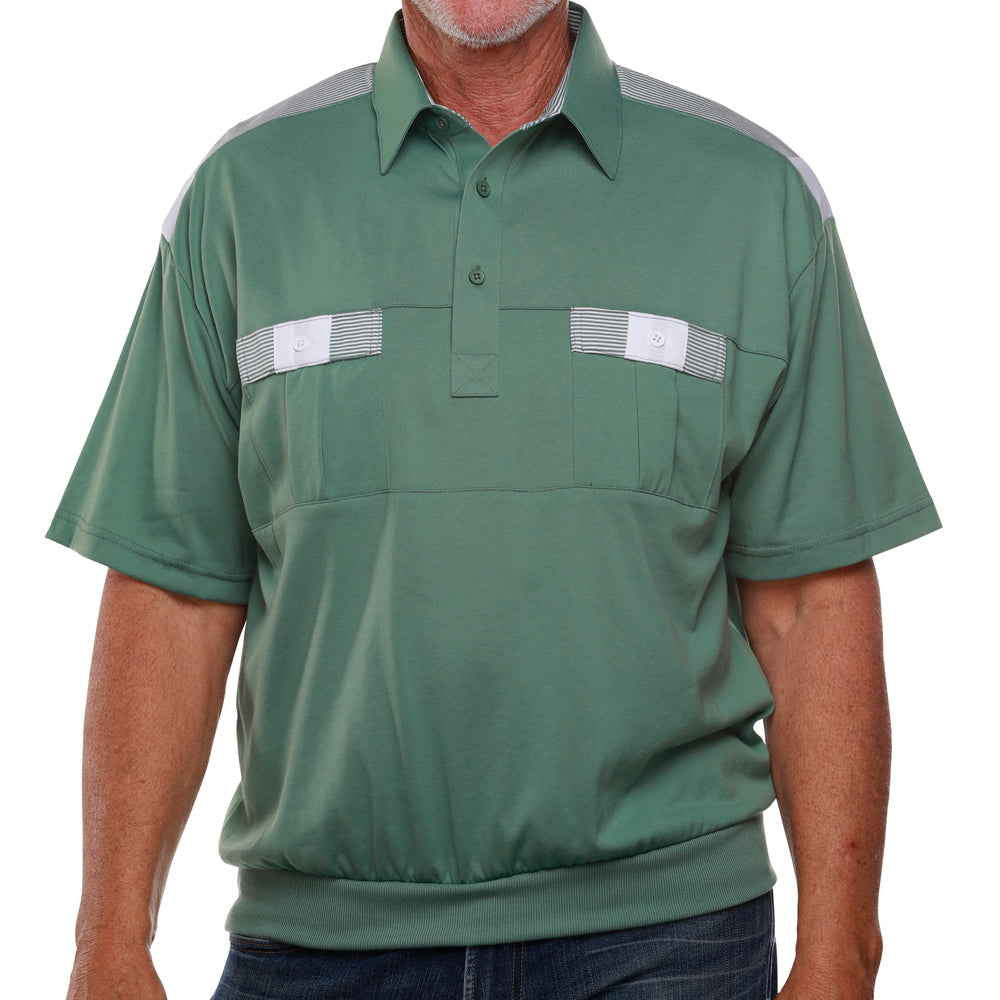 Classics By Palmland Knit Short Sleeve Banded Bottom Shirt 6010-646S Sage