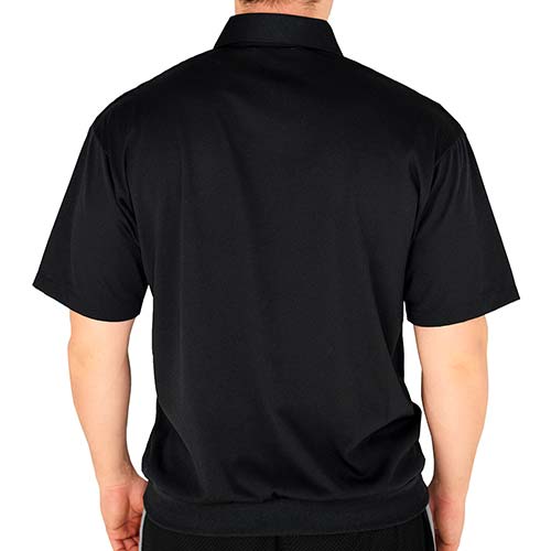 Classics by Palmland Knit Short Sleeve Banded Bottom Shirt 6010-656 Big and Tall-Black - theflagshirt