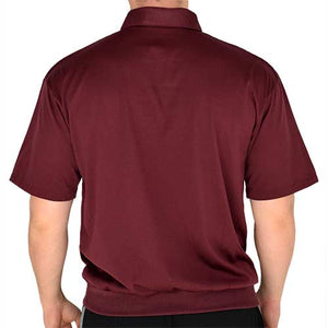 Classics by Palmland Big and Tall Short Sleeve Knit Banded Bottom Shirt 6010-656BT Burgundy - theflagshirt