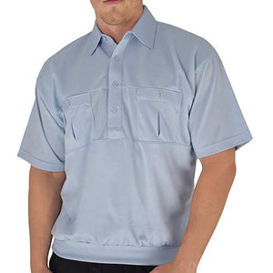 Classics by Palmland Big and Tall Short Sleeve Banded Bottom Shirt 6010-656BT Light Blue - bandedbottom
