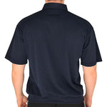 Load image into Gallery viewer, Classics by Palmland Two Pocket Knit Short Sleeve Banded Bottom Shirt 6010-656 Navy - theflagshirt
