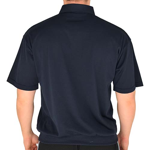 Classics by Palmland Two Pocket Knit Short Sleeve Banded Bottom Shirt 6010-656 Big and Tall-Navy - theflagshirt