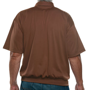 Classics by Palmland Two Pocket Knit Short Sleeve Banded Bottom Shirt  6010-656 Brown