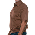 Load image into Gallery viewer, Classics by Palmland Two Pocket Knit Short Sleeve Banded Bottom Shirt  6010-656 Brown
