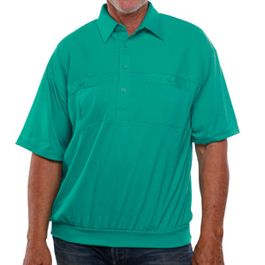 Classics by Palmland Big and Tall Short Sleeve Banded Bottom Shirt 6010-656BT Jade