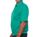 Load image into Gallery viewer, Classics by Palmland Two Pocket Knit Short Sleeve Banded Bottom Shirt  6010-656 Jade
