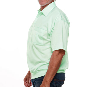 Classics by Palmland Big and Tall Short Sleeve Banded Bottom Shirt 6010-656BT Mint