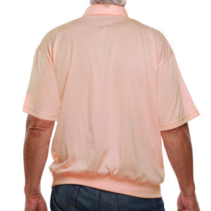 Classics by Palmland Two Pocket Knit Short Sleeve Banded Bottom Shirt  6010-656 Peach