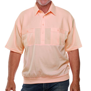 Classics by Palmland Big and Tall Short Sleeve Banded Bottom Shirt 6010-656BT Peach