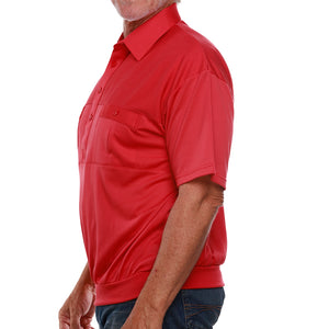 Classics by Palmland Two Pocket Knit Short Sleeve Banded Bottom Shirt  6010-656 RED